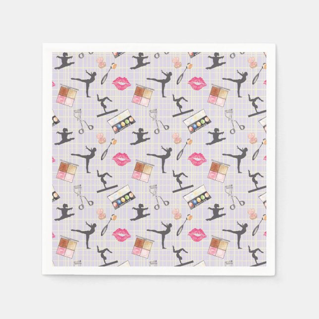 Girls Gymnastics - Girly Makeup Napkin (Front)