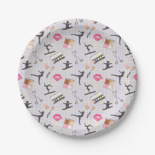 Girls Gymnastics - Girly Makeup Paper Plate