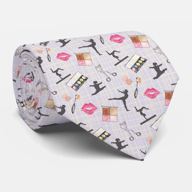Girls Gymnastics - Girly Makeup Tie (Rolled)