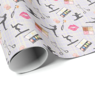 Girls Gymnastics - Girly Makeup Wrapping Paper