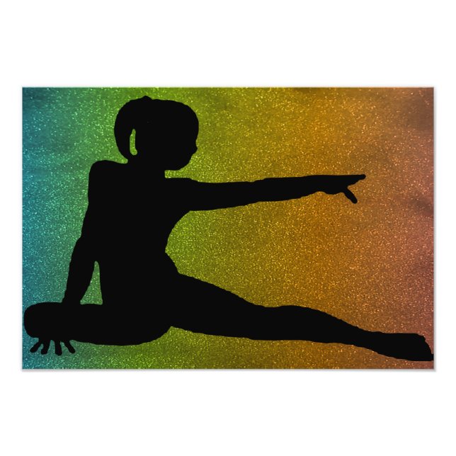 Girls Gymnastics Glitter Photo Enlargement (Front)