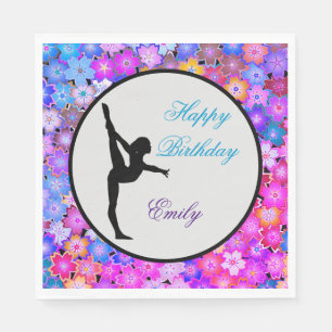 Girls Gymnastics Happy Birthday Napkin