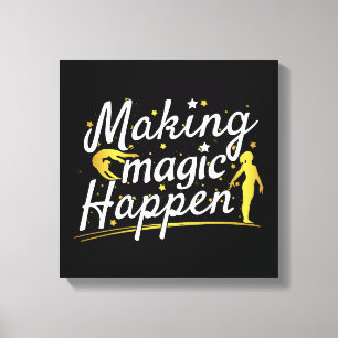 Girls Gymnastics Making Magic Happen Quote Canvas Print