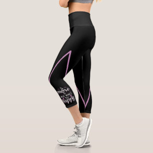 Girls Gymnastics - Motivational Happy Quote Capri Leggings