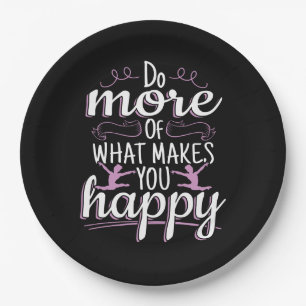Girls Gymnastics - Motivational Happy Quote Paper Plate