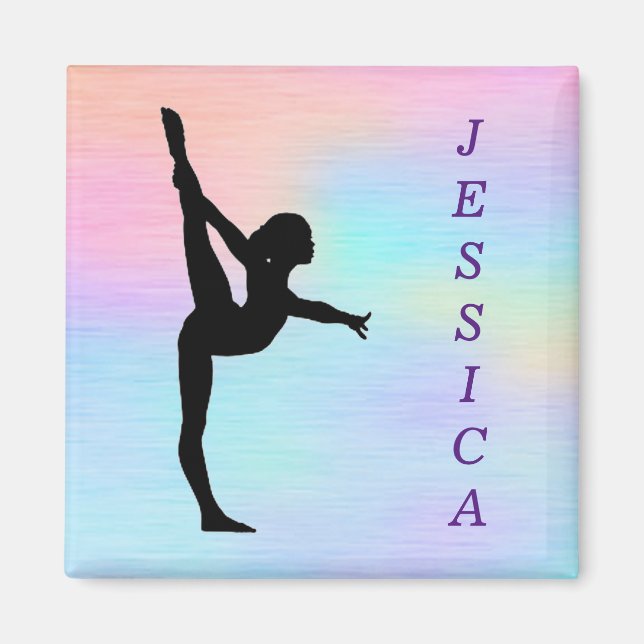 Girls Gymnastics Pastel Magnet (Front)
