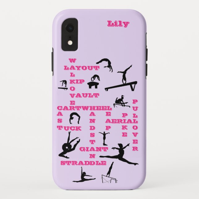 Girls Gymnastics Personalized Lilac iPhone Case (Back)