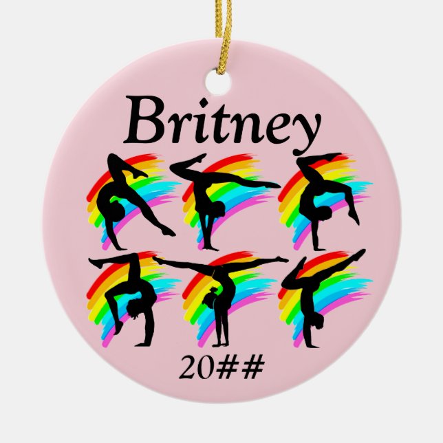 GIRLS GYMNASTICS PERSONALIZED ORNAMENT (Front)