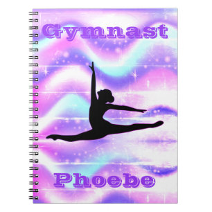 Girls Gymnastics Purple Pastel Notebook