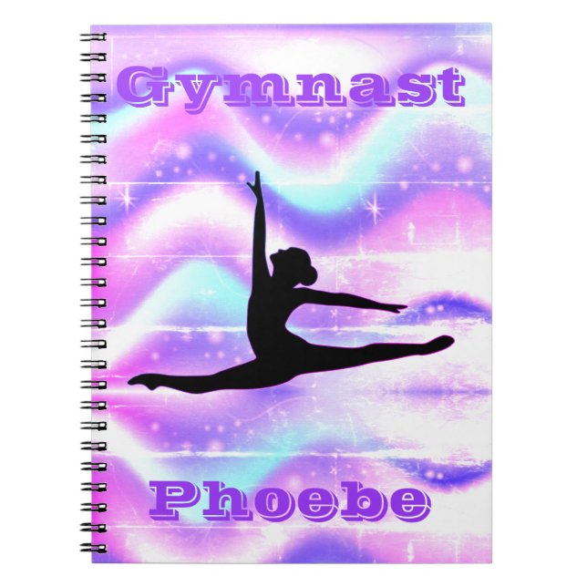 Girls Gymnastics Purple Pastel  Notebook (Front)