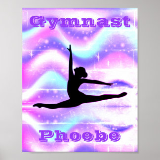 Girls Gymnastics Purple Poster