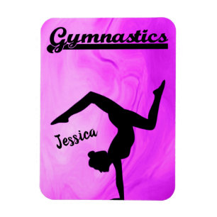 Girls Gymnastics Purple Swirl Personalized    Magnet
