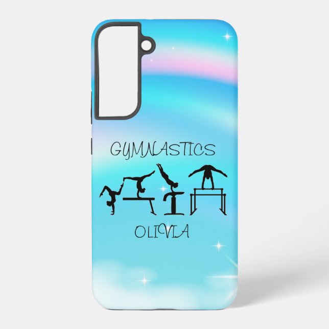 Girls Gymnastics Rainbow Swirls  Samsung Galaxy S22+ Case (Back)