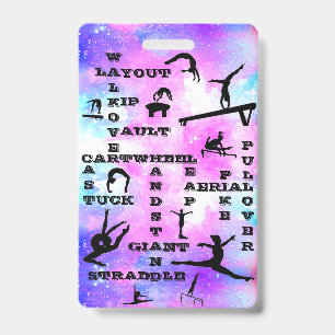 Girls Gymnastics Skills Crosswords Badge