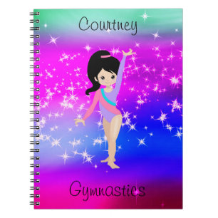 Girls Gymnastics Sparkle Gymnast in Leotard   Notebook