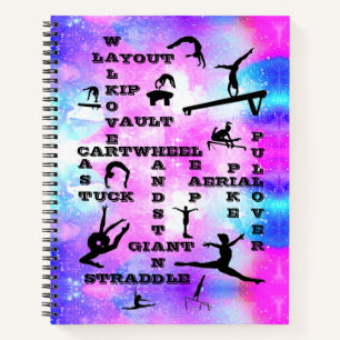 Girls Gymnastics Spiral Notebook with Her Name