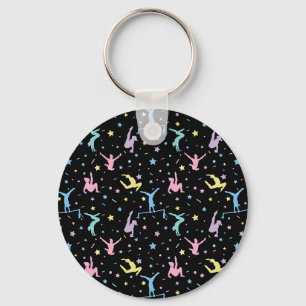 Girls Gymnastics Women Gymnasts with Stars Keychain