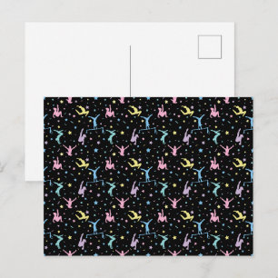 Girls Gymnastics Women Gymnasts with Stars Postcard