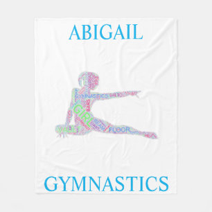 Girls Gymnastics Word Art / Word Cloud Fleece Blanket