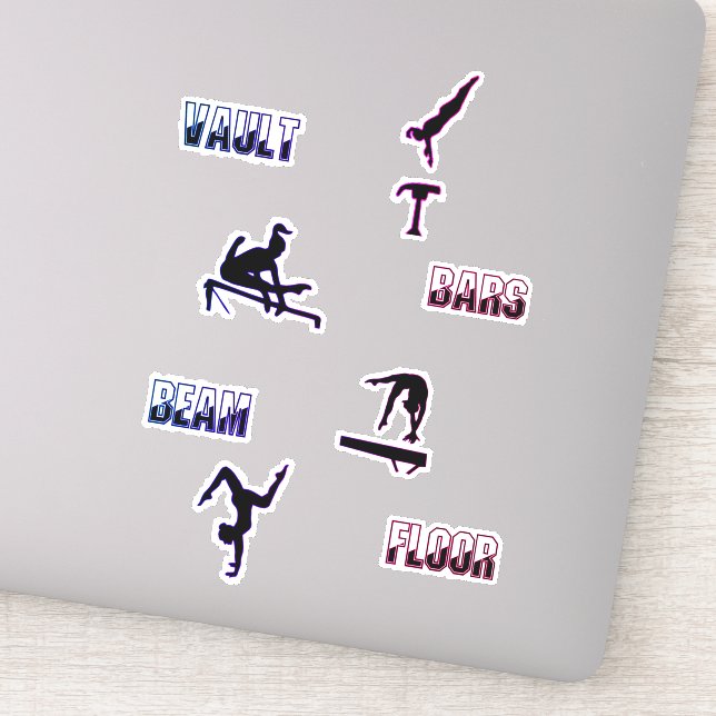 Girls Gymnastique Événements Stickers pour les fil (Détail)