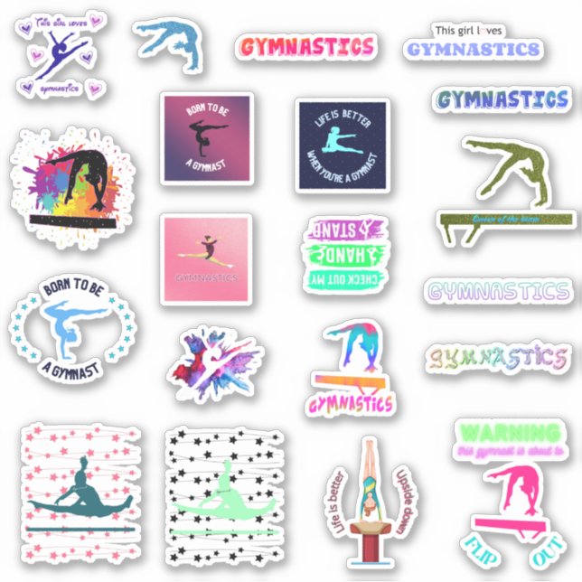 Girls Gymnastique Variété Pack de Stickers (Devant)