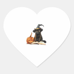 Girls Halloween Cute Cat Pumpkin Witch Costume   Heart Sticker