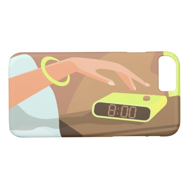 Girls hand pushing on alarm clock snooze button Case-Mate iPhone case (Back (Horizontal))