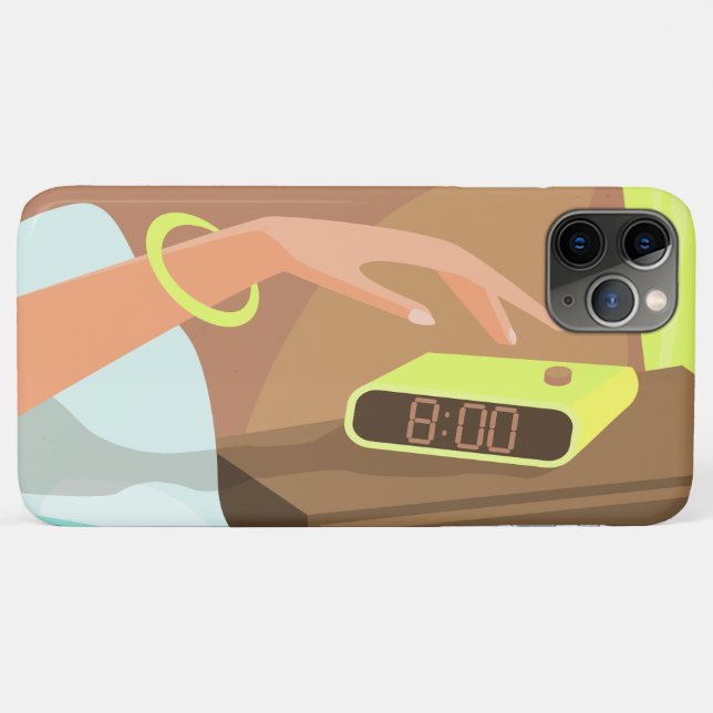 Girls hand pushing on alarm clock snooze button Case-Mate iPhone case (Back (Horizontal))