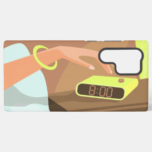 Girls hand pushing on alarm clock snooze button samsung galaxy case