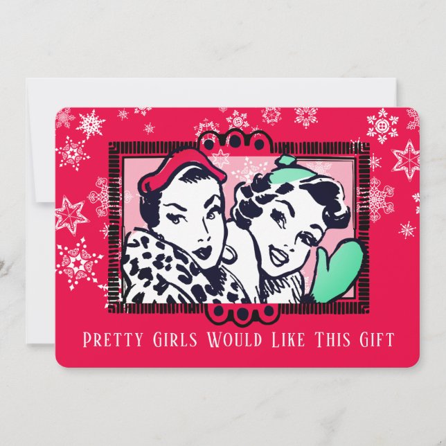 Girls handmade knitting crochet Christmas card (Front)