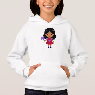 Girls' Hanes ComfortBlend® Hoodie/Girl with Flower