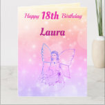 Girls Happy 18th Birthday Fairy Greeting Card<br><div class="desc">Beautiful Fairy design Happy 18th Birthday Greeting Card.</div>