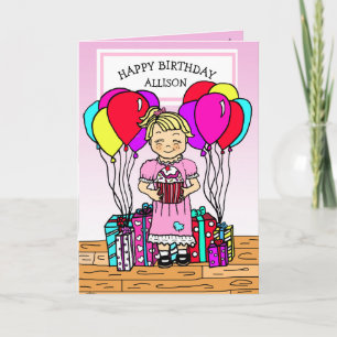 Girl's Happy Birthday Card