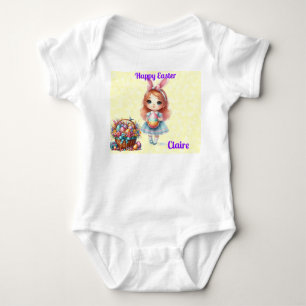 Girls Happy Easter Baby Bodysuit