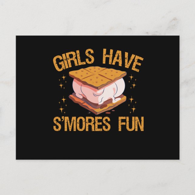 Girls Have Smore Fun Funny Camping Trip Gift Postcard (Front)