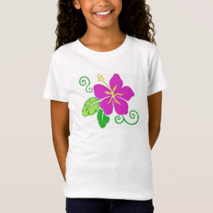 Girls Hawaiian Hibiscus Flower T-shirt
