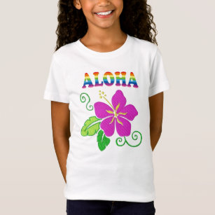 Girls Hawaiian Hibiscus Flower T-shirt