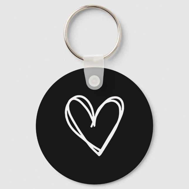Girls Heart For Women Valentines Day Graphic  Keychain (Front)