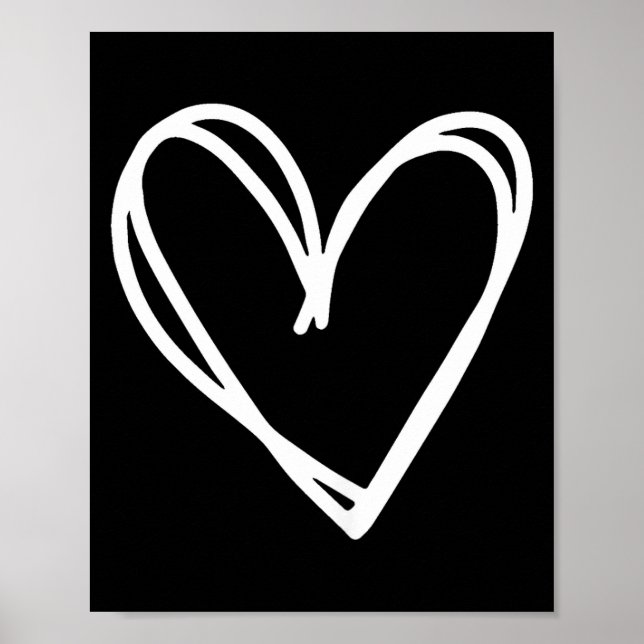 Girls Heart For Women Valentines Day Graphic  Poster (Front)