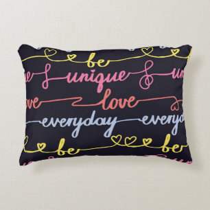 Girls' hearts, words seamless pattern. accent pillow