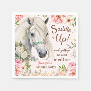 Girls Horse Birthday Party Paper Napkin