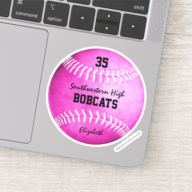 girls hot pink softball custom team name (Detail)