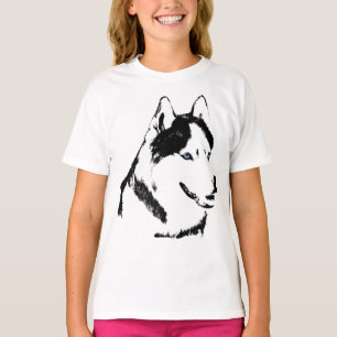 Girl's Husky T-Shirt Sled Dog Kid's Husky Shirt