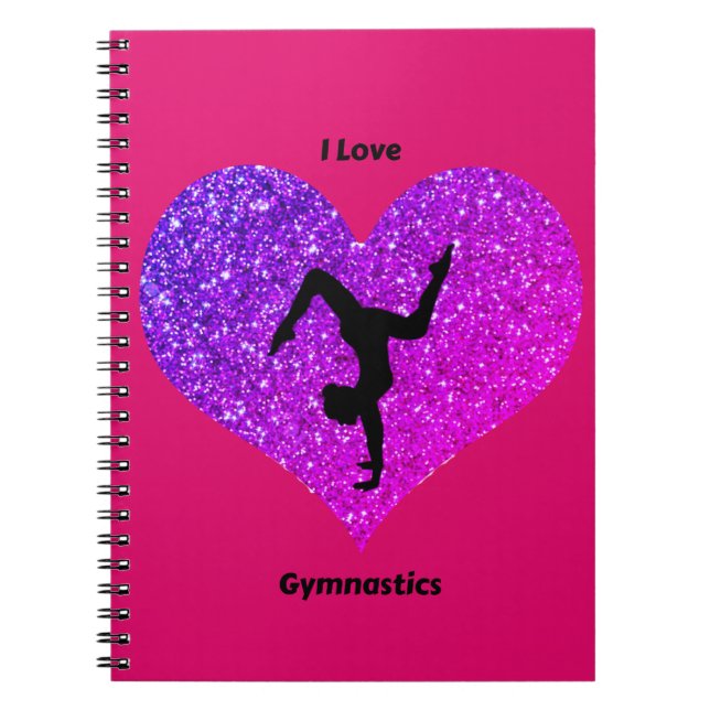 Girls I Love Gymnastics Spiral Notebook (Front)