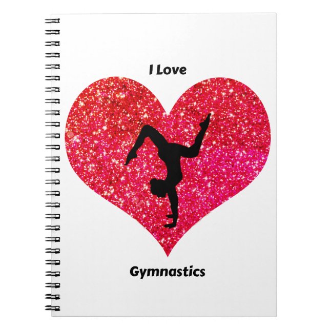 Girls I Love Gymnastics Spiral Notebook (Front)