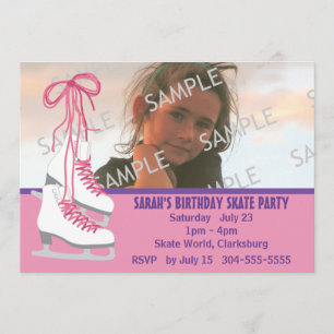Girl's Ice Skating Party Invitation