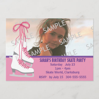Girl's Ice Skating Party Invitation