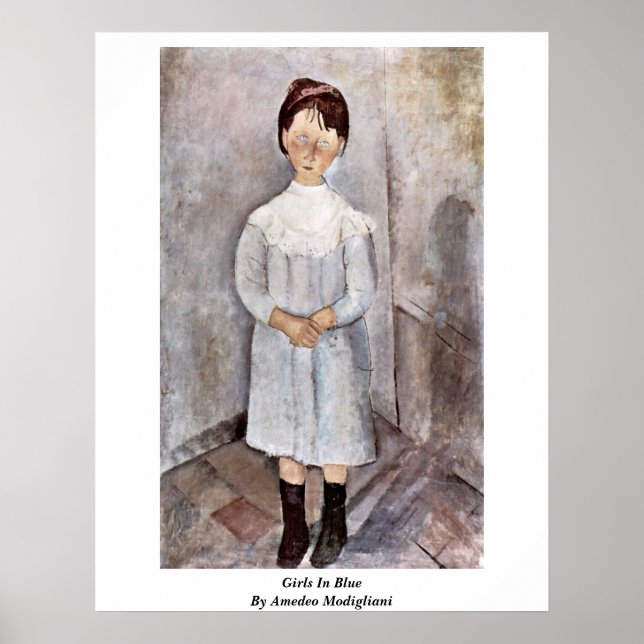 Girls In Blue By Amedeo Modigliani Poster (Front)