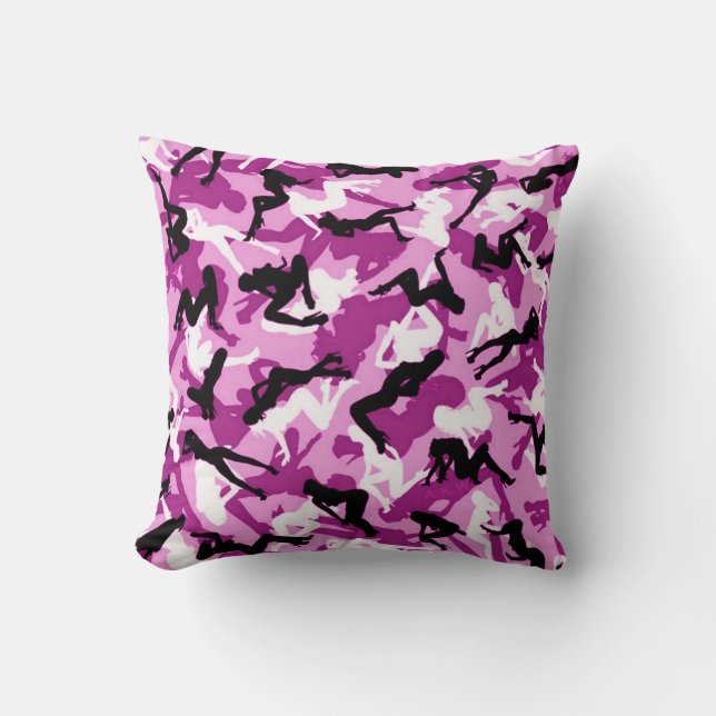 Girls in Pink Throw Pillow (Front)