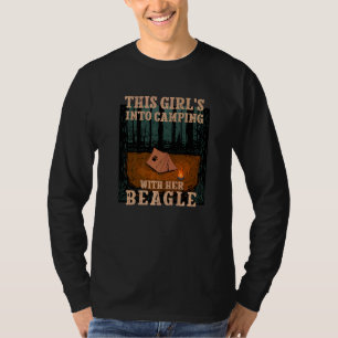Girls Into Camping With Her Beagle Dog English Bea T-Shirt